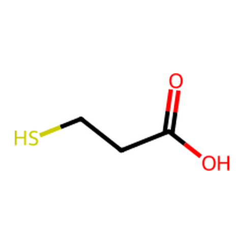 3-巯基丙酸：提供羧基终端的常用硫醇 结构式
