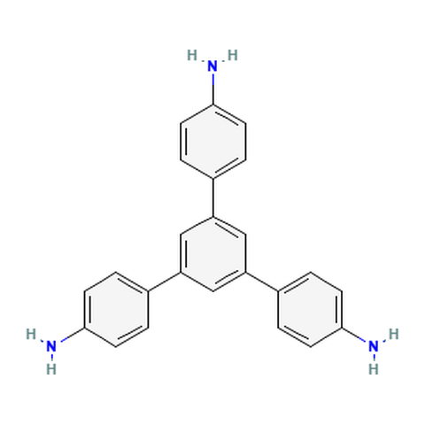 1,3,5-三(4-氨基苯基)苯（亚胺型 COF 常用三节点单体） 结构式