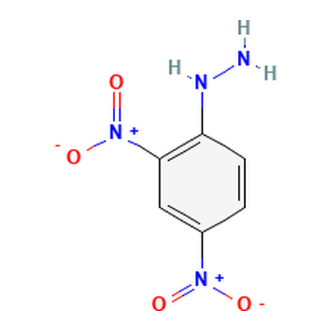 2,4-二硝基苯肼：醛酮衍生化的标准试剂 结构式