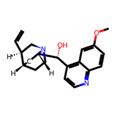 奎宁：经典的天然手性碱，常用作拆分剂 结构式