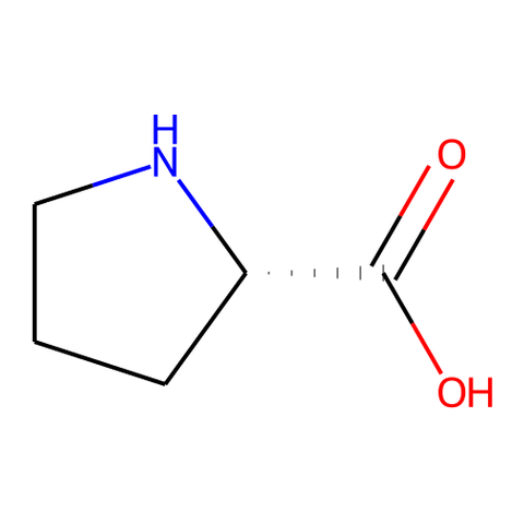 L-脯氨酸：构象受限的常见残基 结构式
