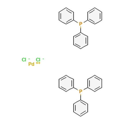 双(三苯基膦)二氯化钯(II) 结构式