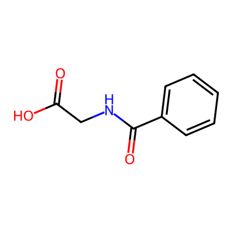 马尿酸（N-苯甲酰甘氨酸） 结构式