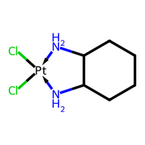 二氯(1,2-二氨基环己烷)铂(II) 结构式