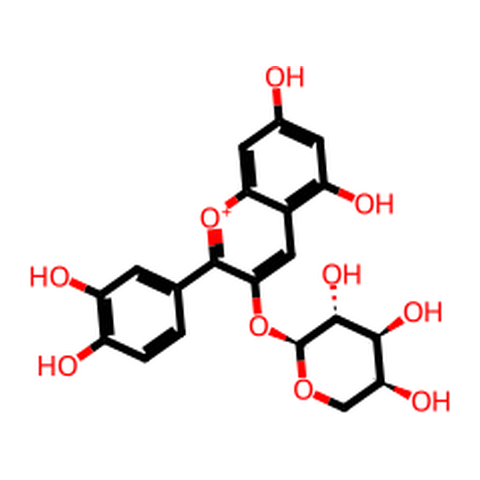 矢车菊素-3-O-阿拉伯糖苷 结构式