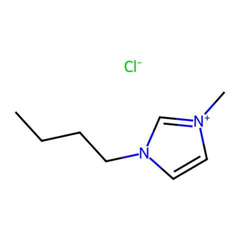 1-丁基-3-甲基咪唑氯盐（天然高分子溶解体系常用离子液体） 结构式